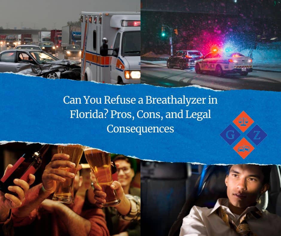 If you refuse a breathalyzer test in Florida, you may face legal consequences and penalties. Learn about the pros and cons, legal rights, and potential impacts on your driving record and license suspension options from Glassman & Zissimopulos Law Firm.