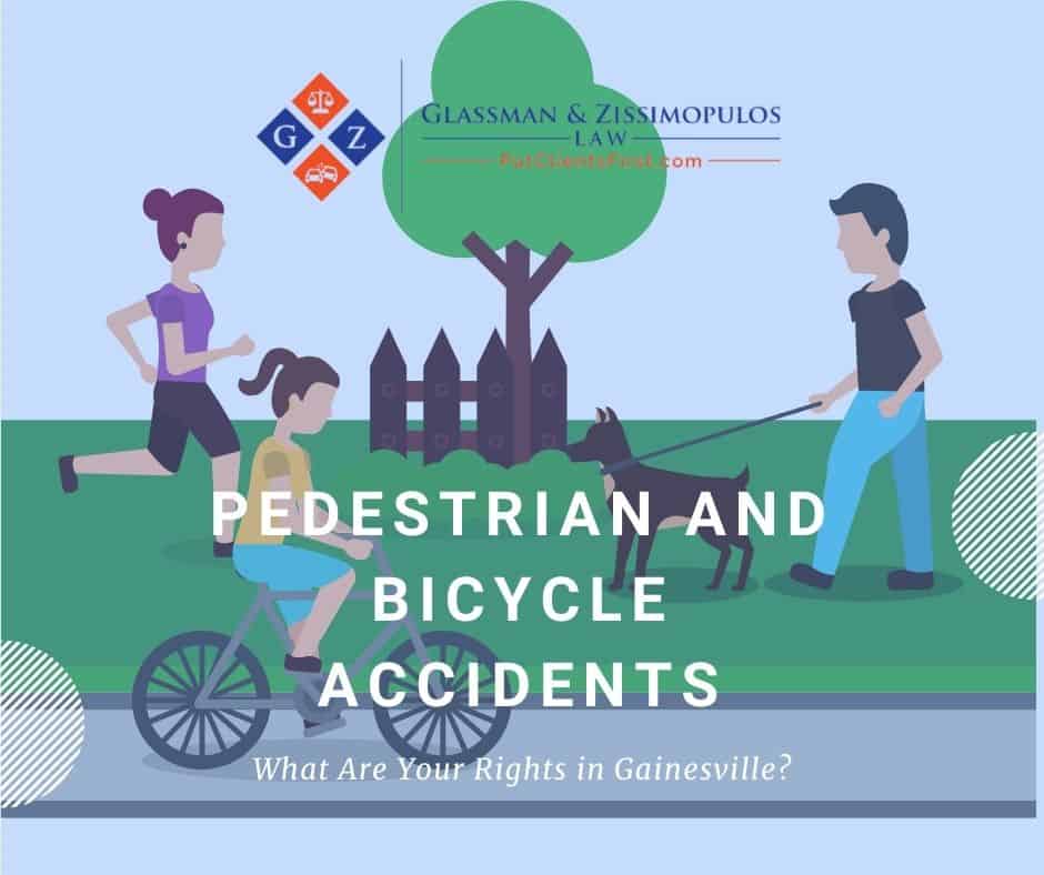 Pedestrian and bicycle accident legal rights in Gainesville, Florida, by Glassman & Zissimopulos Law Firm, offering expert legal guidance for accident victims and injury law cases.
